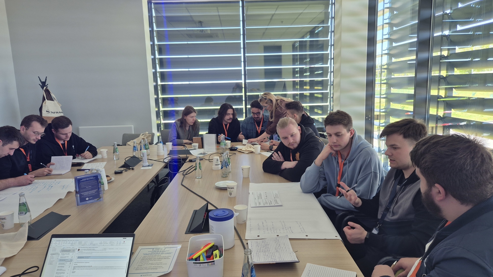 Students working in teams