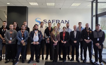 A team of students with representatives of Safran Aircraft Engines Poland and Rzeszów University of Technology participating in the meeting